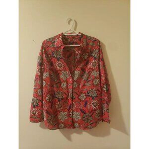 Talbots Floral Printed Multicolored Long Sleeve Top Size M.